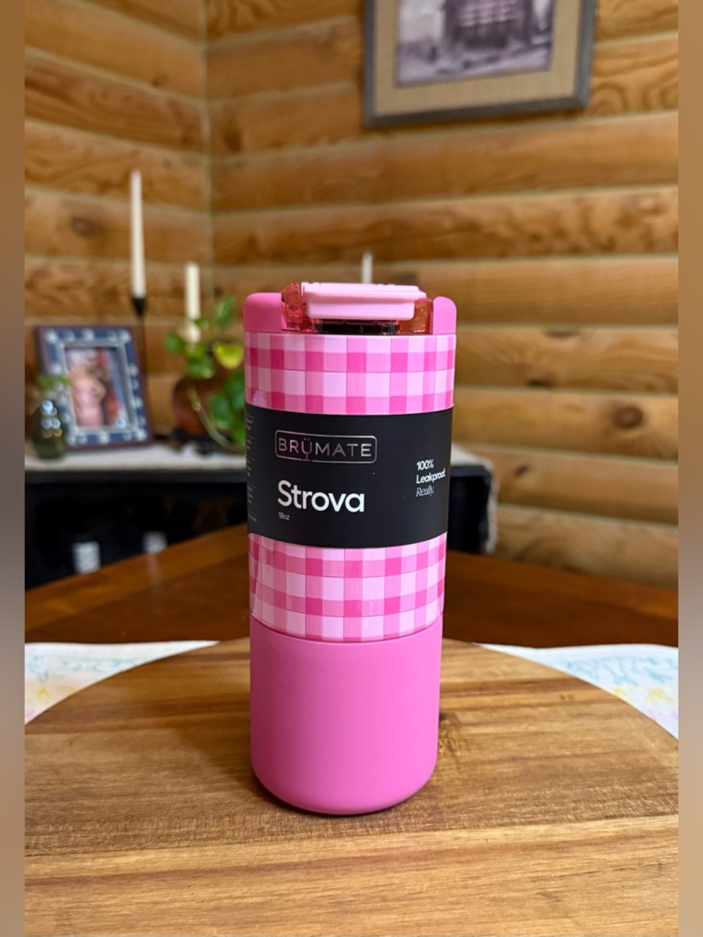 PINK GINGHAM Brumate + Madi Nelson 18oz STROVA Coffee Tumbler * Lmtd Ed